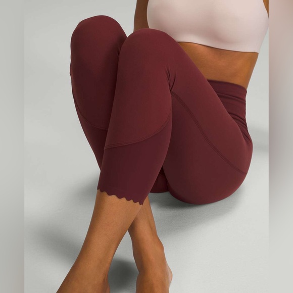 lululemon athletica Pants - Lululemon Align™ Scalloped Hem High-Rise Pant 25" in Red Merlot - Size 6